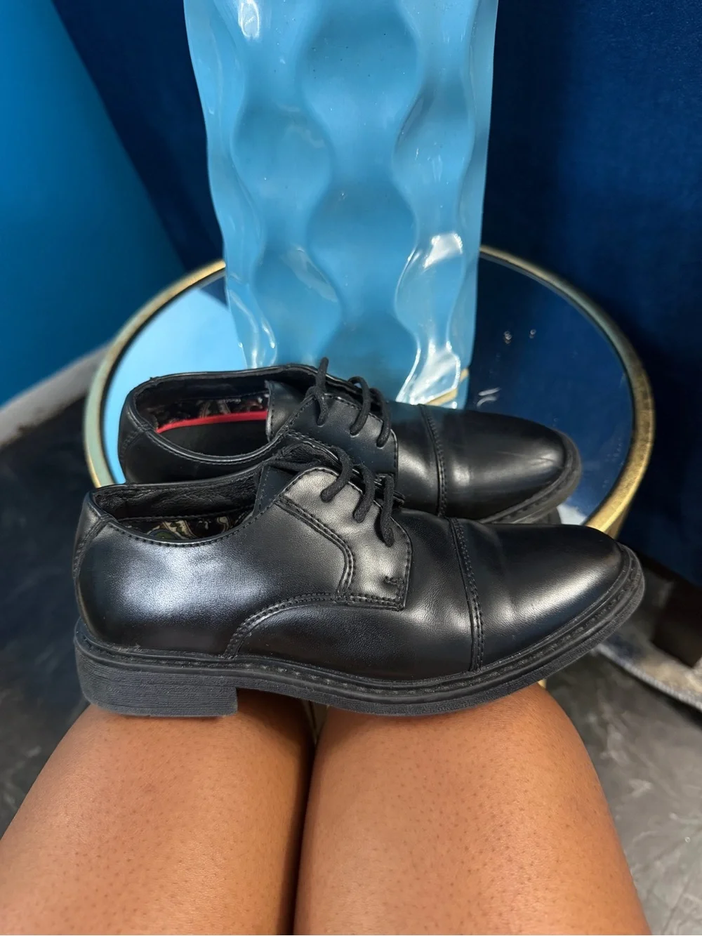 Black Leather Lace-Up Dress Shoes 13c